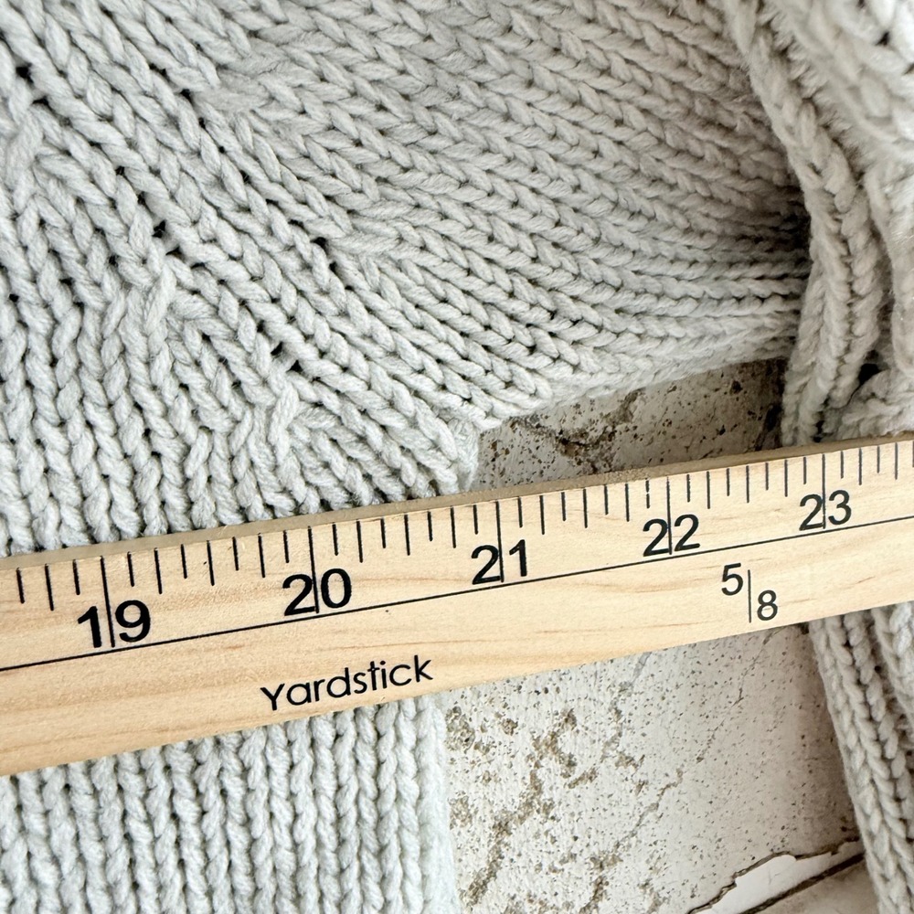 Vintage Fisherman Sweater Chunky Aran Cable Knit Cozy Pullover Gray Men M Vtg 90 - Picture 7 of 8